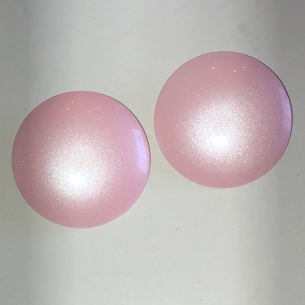 Pink Iridescent Round Retro Boho Earrings